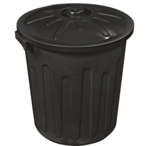 Lixeira Com Tampa  65 Litros  Preta