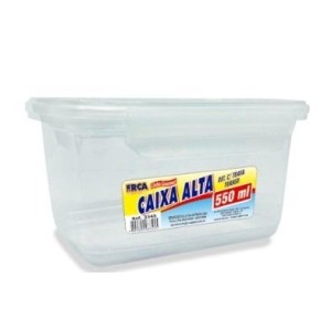 Caixa  Retangular   Alta Com  Trava Transparente  550 ml
