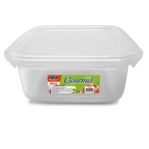 Caixa  Quadrada Com Trava  Transparente  850 ML