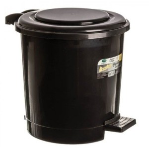 Lixeira  Elegance Com Pedal Preto 7,5 Litros