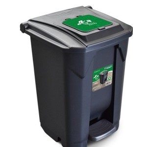 Lixeira  60 Litros  Preta  Organicos  Com  Roda  Pedal Tampa  Click
