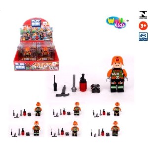 Boneco  De  Montar Play  Box  Bombeiro Sortidos  6 Peças