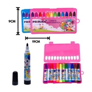 Caneta Hidrografica 12 Cores  Com Maleta