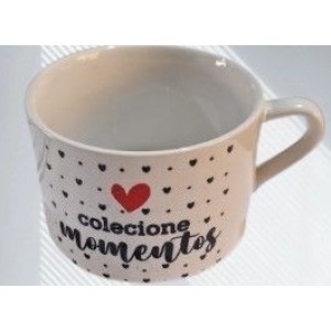 Xícara Chá  Lisa Branca Decorada  Com Dizeres 150 ml