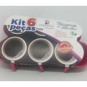 Kit 6 Xícaras  Acrilico 85 Ml -Sortidas