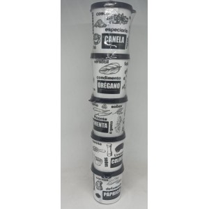 Conjunto  Condimentos  5 Potes  Multi Uso  200ML - Black