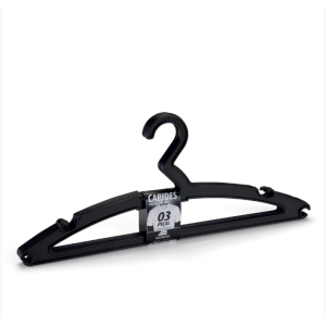 Conjunto Com  3 Cabides  Preto  Slim Eco  Flow