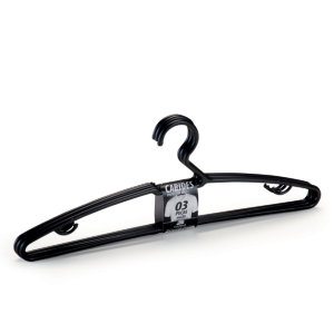 Conjunto Com  3 Cabides  Preto Master Eco  Flow