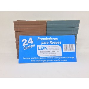Prendedor para Roupas de Plásticos com 24 Peças