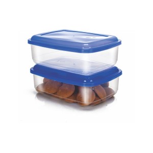 Gold Pote Retangular GG 2 Peças Transparente - 1500 ML Cada Unidade