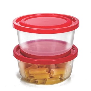 Conjunto de Potes Redondo GG 2 Peças Transparente Linha Prime 1300 ML