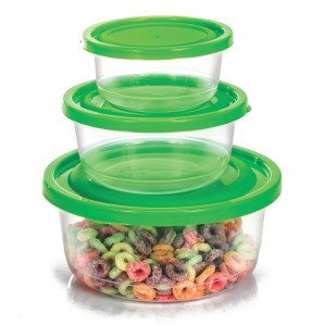 Conjunto de Potes PMG Redondo Decorado Linha Prime 270ML/550ML/1300ML