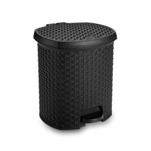 Lixeira Rattan Com Pedal 6 Litros Preto