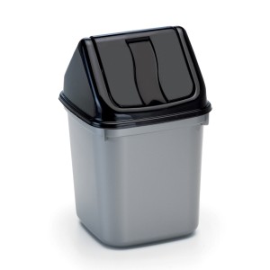 Lixeira Com Tampa Movel 7 Litros Silver Line