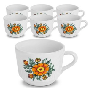 Jogo Xicara Para Café  Com 6 Peças 60ML Decorado