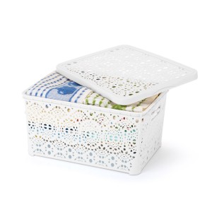 Caixa Mandala  Travas  8,8 Litros Branca/ Bege