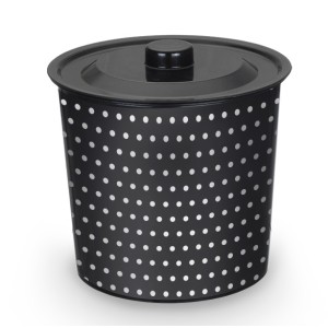 Lixeira Decorada Poa Preta  3 Litros