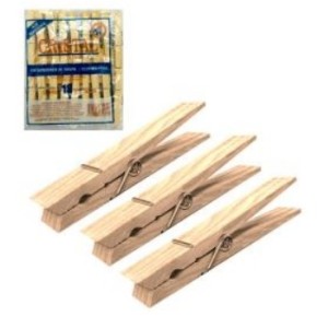 Prendedor de Roupa Em Madeira Gigante Com 12