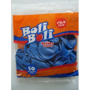 Balão Boli Boli Liso 6,5 com 50 Unidades Azul