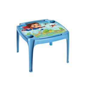 Mesa Infantil Azul Com Label