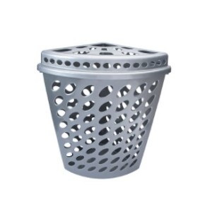 Cesto Telado Triangulo Cinza Com Tampa 43,7 Litros