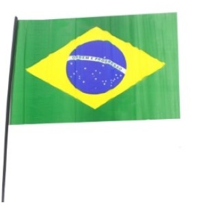 Bandeira do Brasil Plastica Com Cabo Com 10