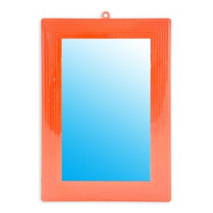 Espelho Moldura Plastica Laranja 21 x 14  Com 6