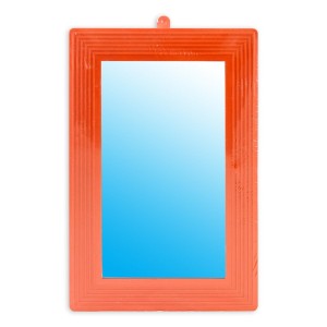 Espelho Moldura Plastica Laranja 23 x 16 Com 6