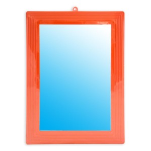 Espelho Moldura Plastica Laranja 25 x 18 Com 6