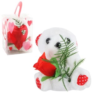 Enfeite  Decorativo Ursinho Com Flor/ Coração