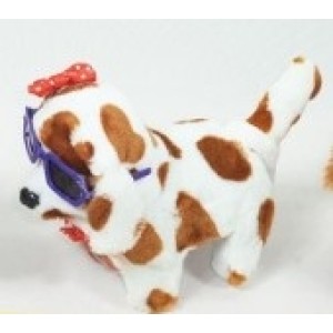 Cachorro  De Plastico Com  Tecido a  Pilha