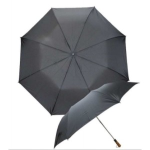Guarda Chuva Duas Dobras Preto Pongee -Automatico 140 CM X 8 K