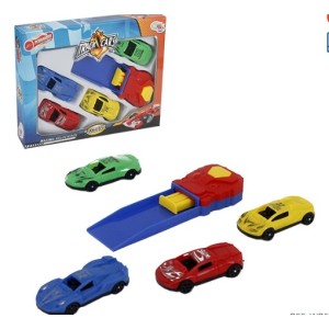 Pista Com Lançador e 4 Carros