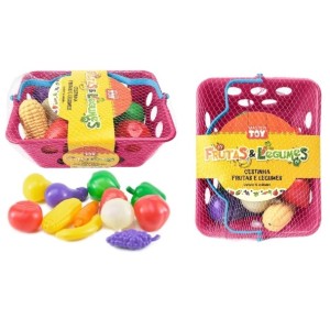 Cestinha Fruta  e  Legumes Rosa