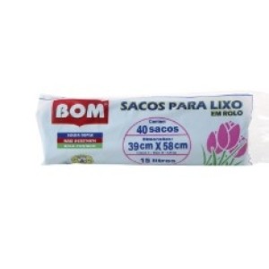 Bom Roll Atacado Preto 15litros Com 40 Sacos
