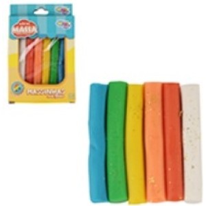 Massinha de Modelar  Com Glitter  6 Cores