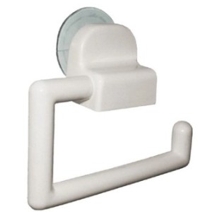 Porta  Papel  Higiênico Com Ventosa Branco