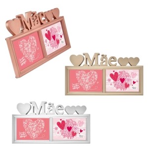 Porta Retrato Plastico  10 x 15 Metalizado Mãe Duplo