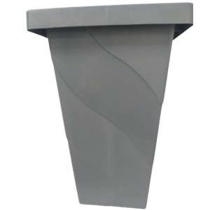 Vaso Quadrado  Coluna  Pequeno Cinza - 13 Litros