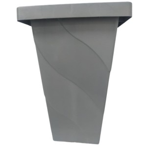 Vaso Quadrado  Coluna Grande Cinza - 28,8 Litros