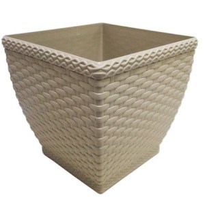 Vaso  Cachepo  Rattan  Mini  Quadrado  Palha