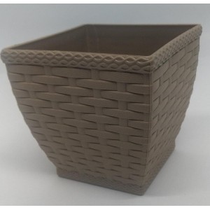Vaso Cachepo Rattan M3 Quadrado Palha