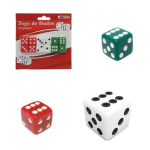 Dados  Para  Jogo Cartela  Com  12  Peças