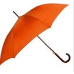 Guarda Chuva  Bengala  Liso  Laranja  Pongee -Automatico 120 Cm