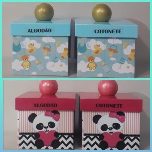 Kit  Porta  Algodão e  Cotonete