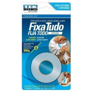Fita  Espuma  Dupla Face  24 Mm  X 1,5 Metros   Blister