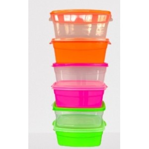 Container  Médio 1400 Ml  Transparente  Color  - Neon