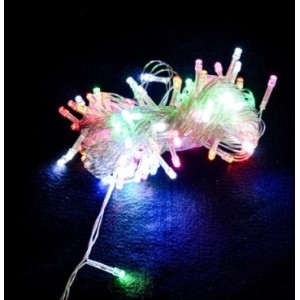 Pisca 100 Leds  Color 8 Fase  Fio Transparente 10 Metros220 v