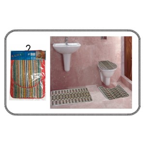 Jogo de Banheiro Multicolor com 3 Peças