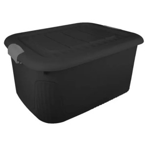 Container  Com   Rodas  50 Litros  Preto